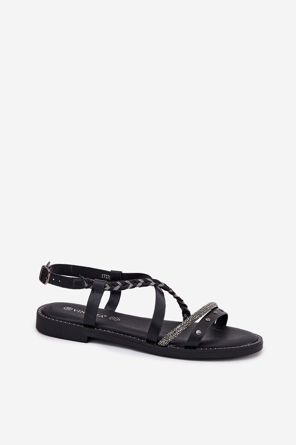 image-Women's Eco Leather Sandals with Braided Strap