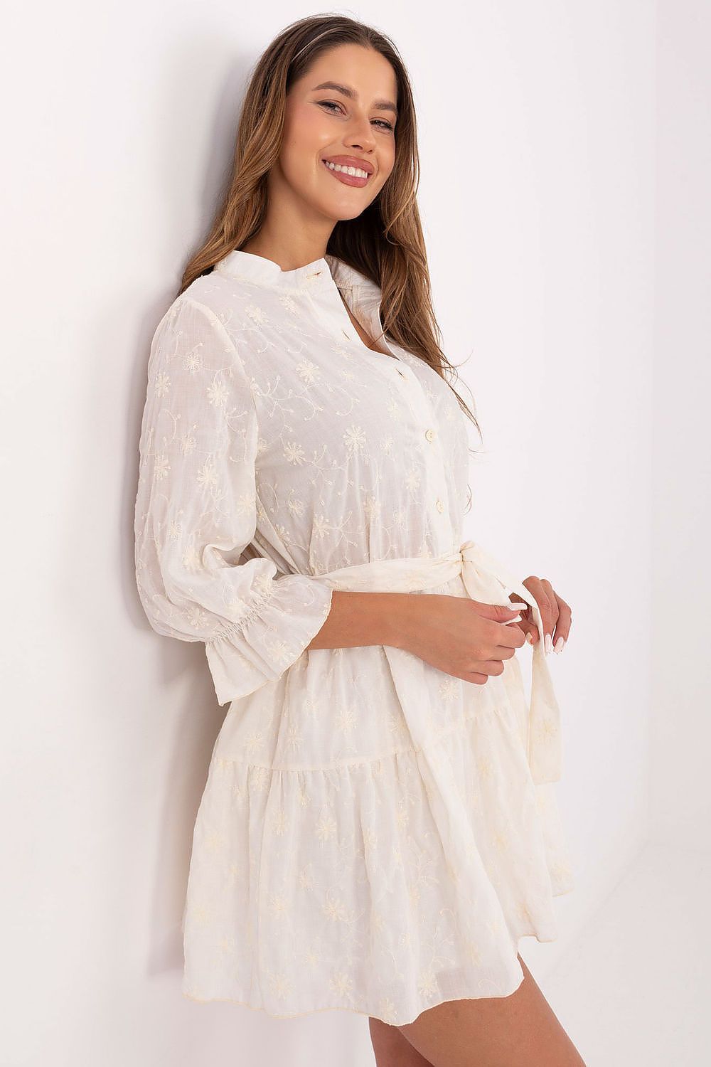 image-Lakerta Flared Boho Mini Dress with Embroidery