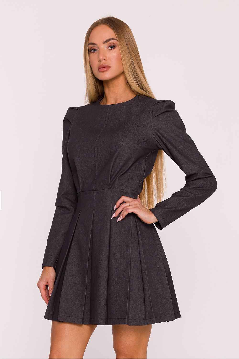 image-Daydress Moe Denim-Style Mini Dress
