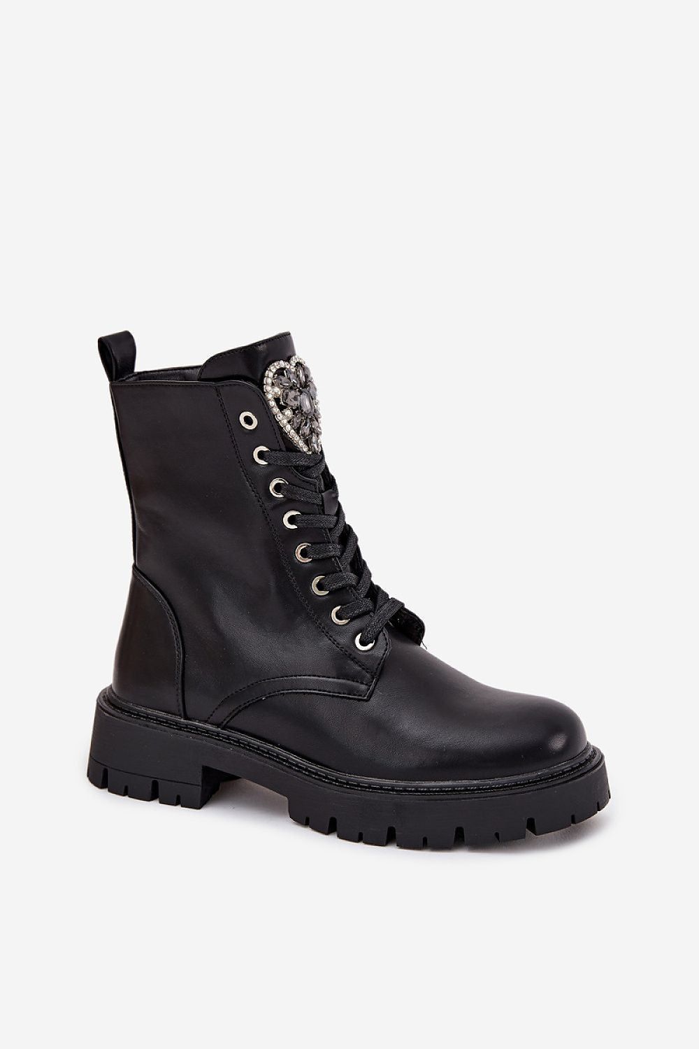 image-Women's Eco-Leather Ankle Boots with Side Zipper