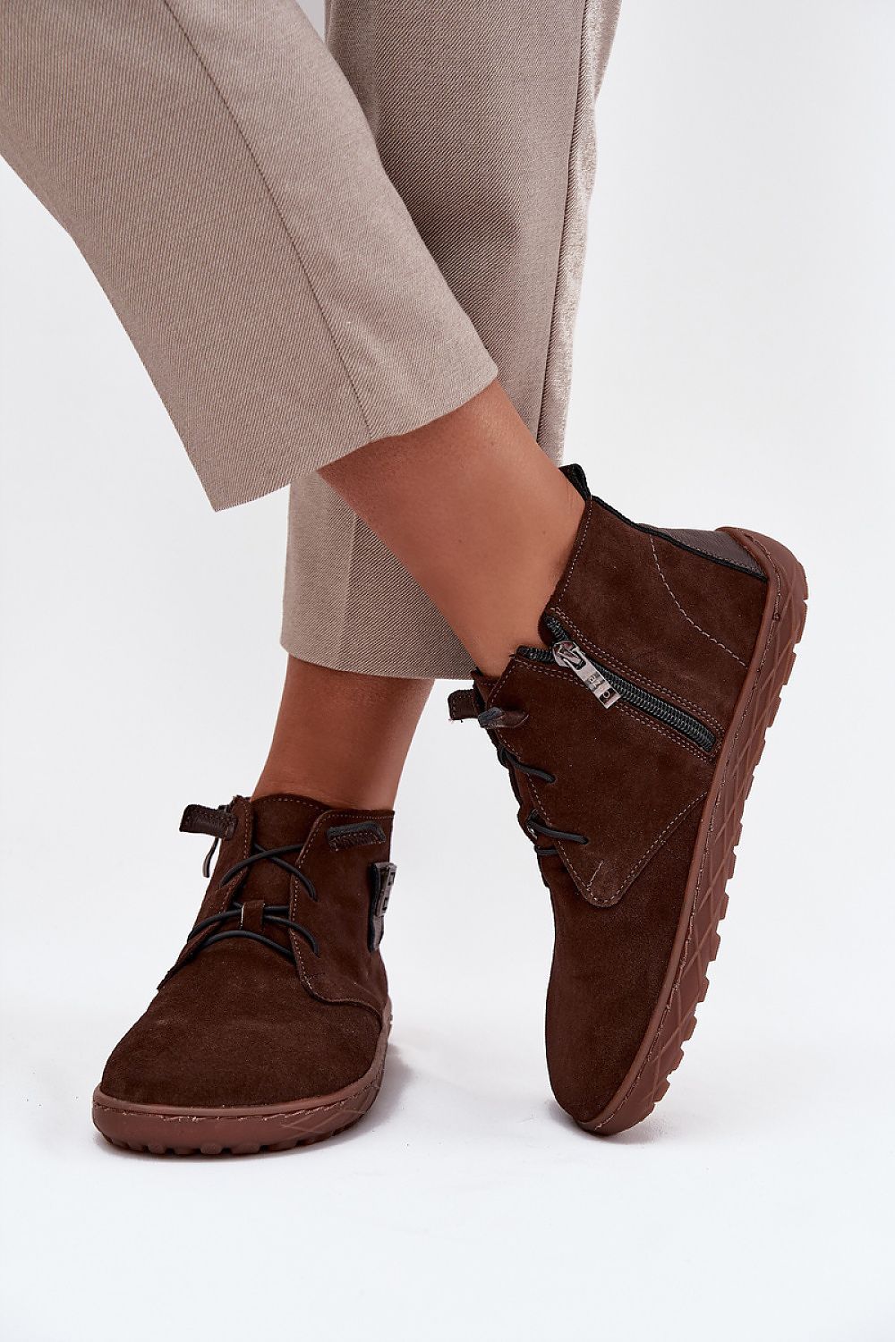 image-Half Shoes Suede Leather Slip-On