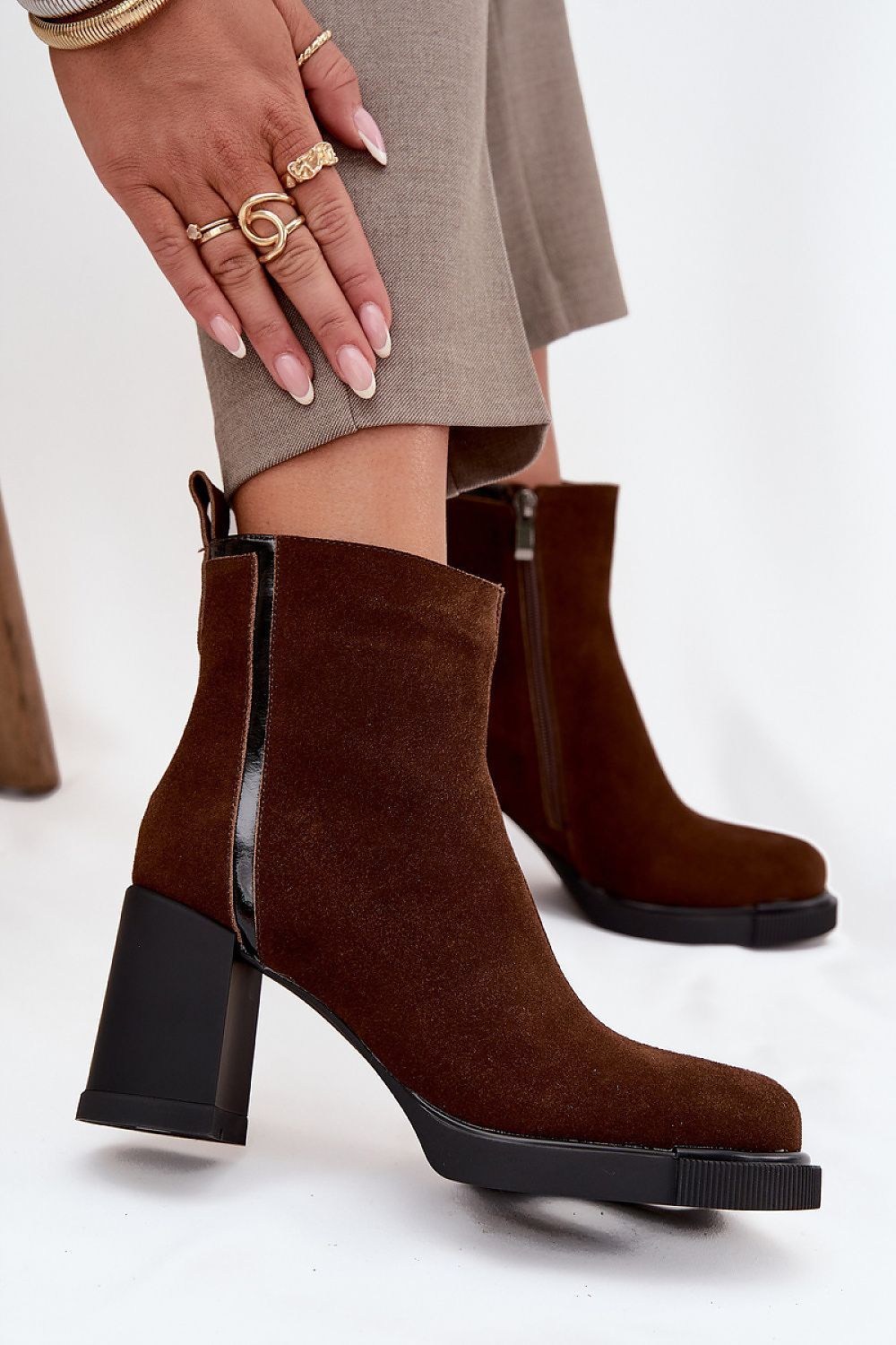 image-Vinceza Women's Suede Heel Boots