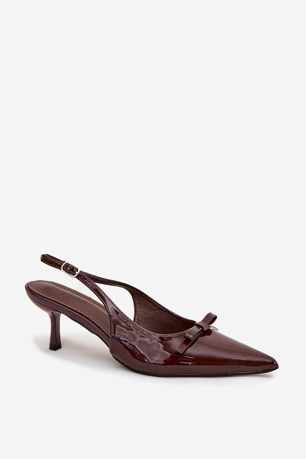 image-Women's Eco-Leather Pointed Toe Pumps with Buckle Strap