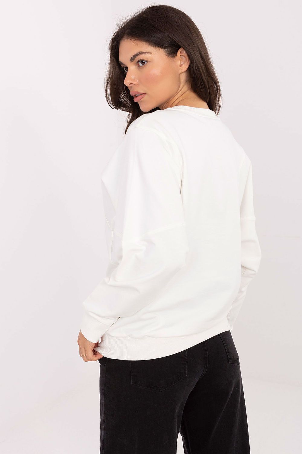 image-Women's Cotton Sweatshirt Rue Paris Long Sleeve