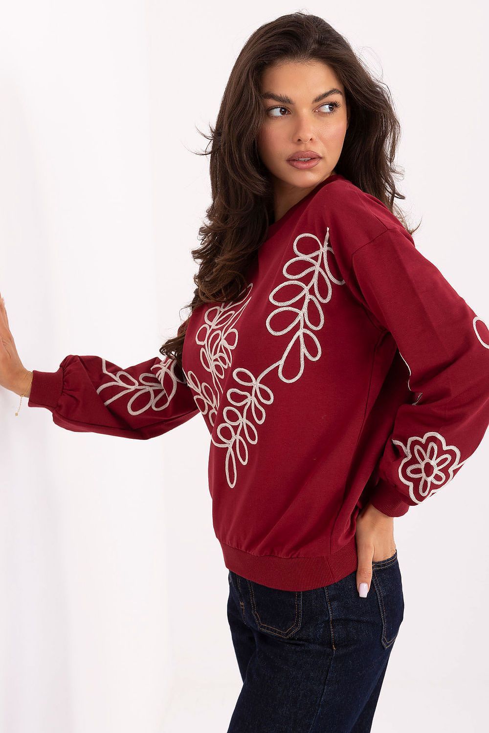 image-Women's Cotton Blouse with Embroidery