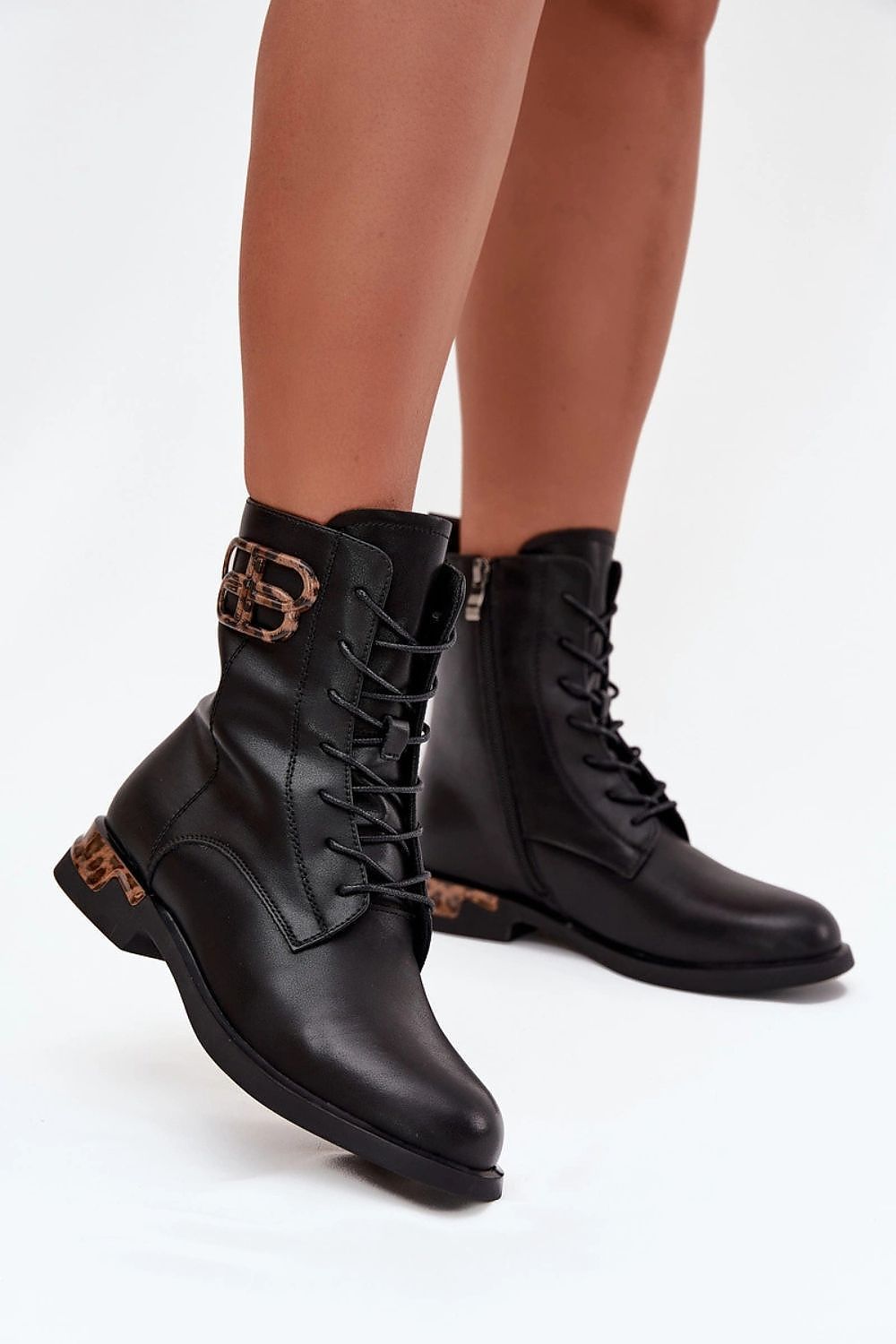 image-Artiker Women's Leather Boots Flat Heel
