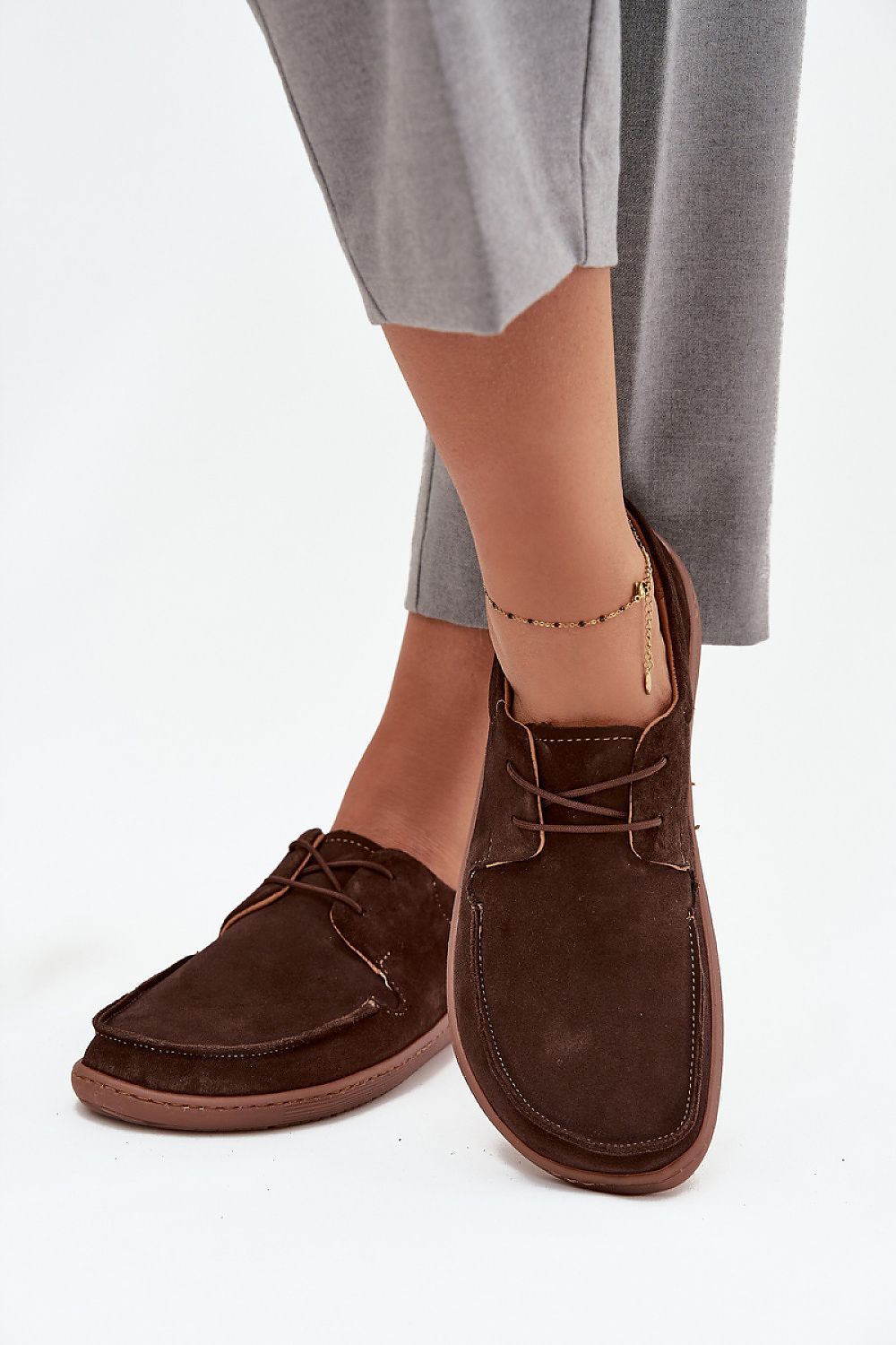 image-Women's Suede Barefoot Shoes with Wide Toe Box