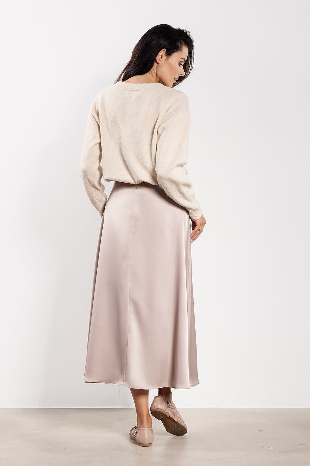 image-Awama Satin Midi Skirt