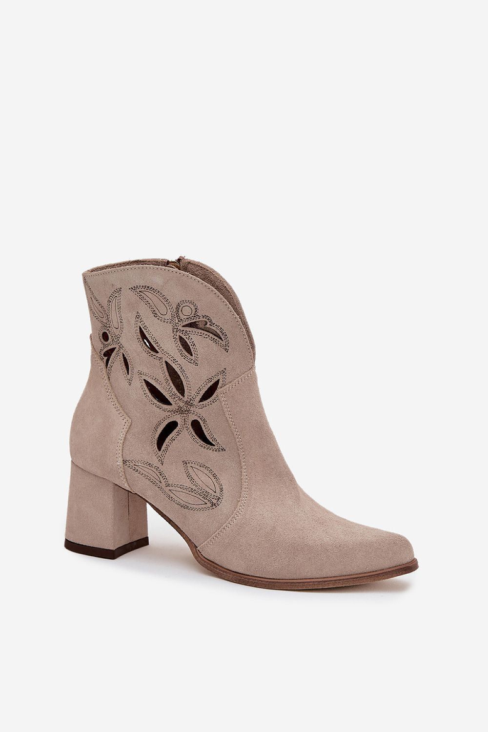image-Women's Suede Ankle Boots with Pointed Toe