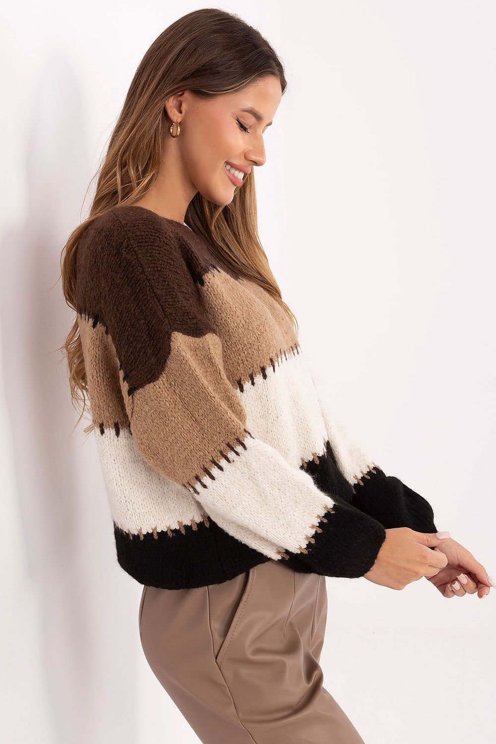 image-Jumper Italy Moda Women's Striped Sweater