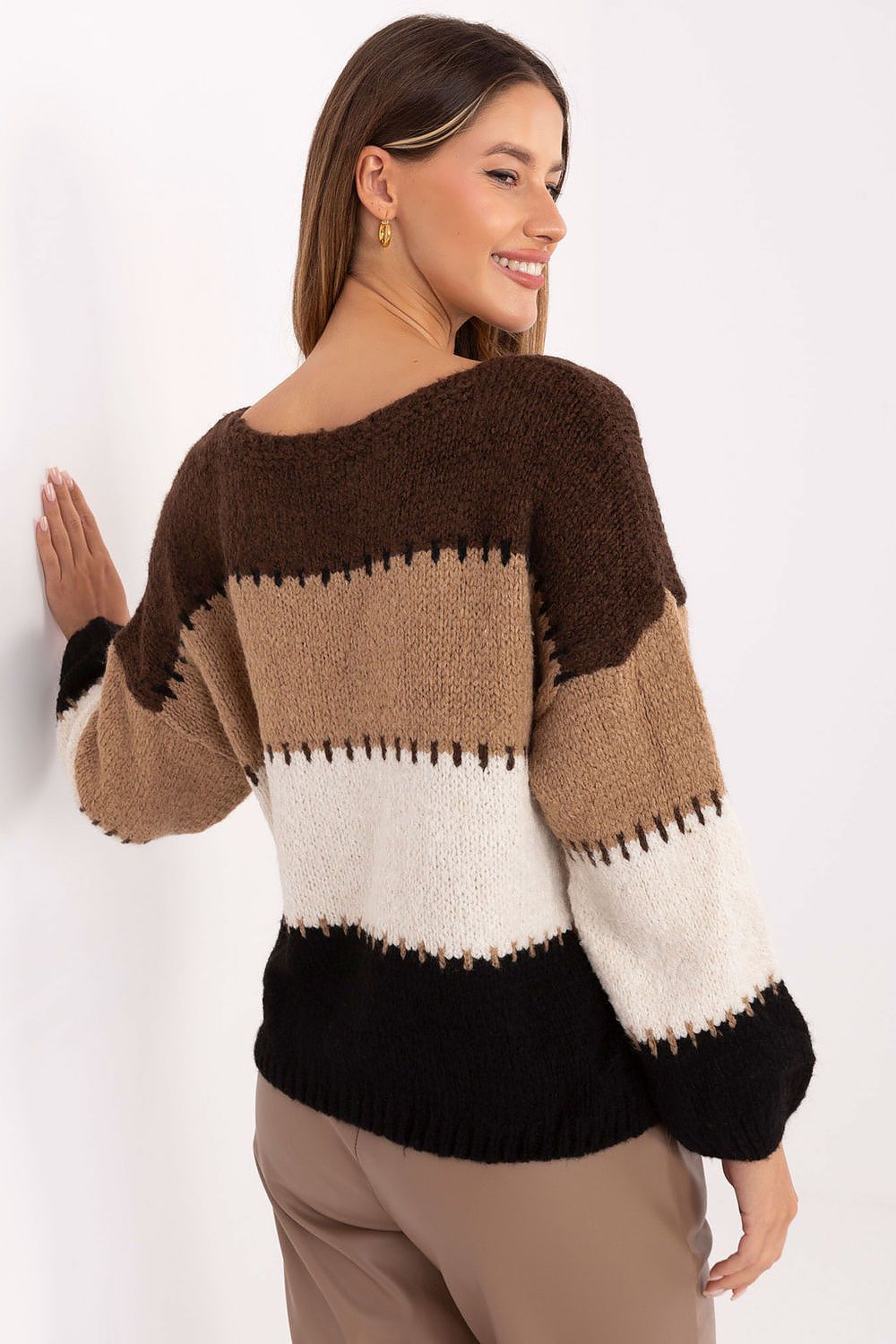 image-Jumper Italy Moda Women's Striped Sweater