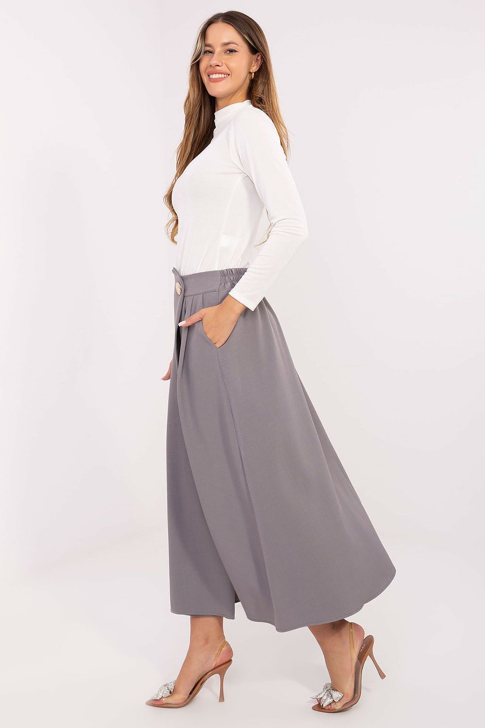 image-Rue Paris Pleated Midi Skirt