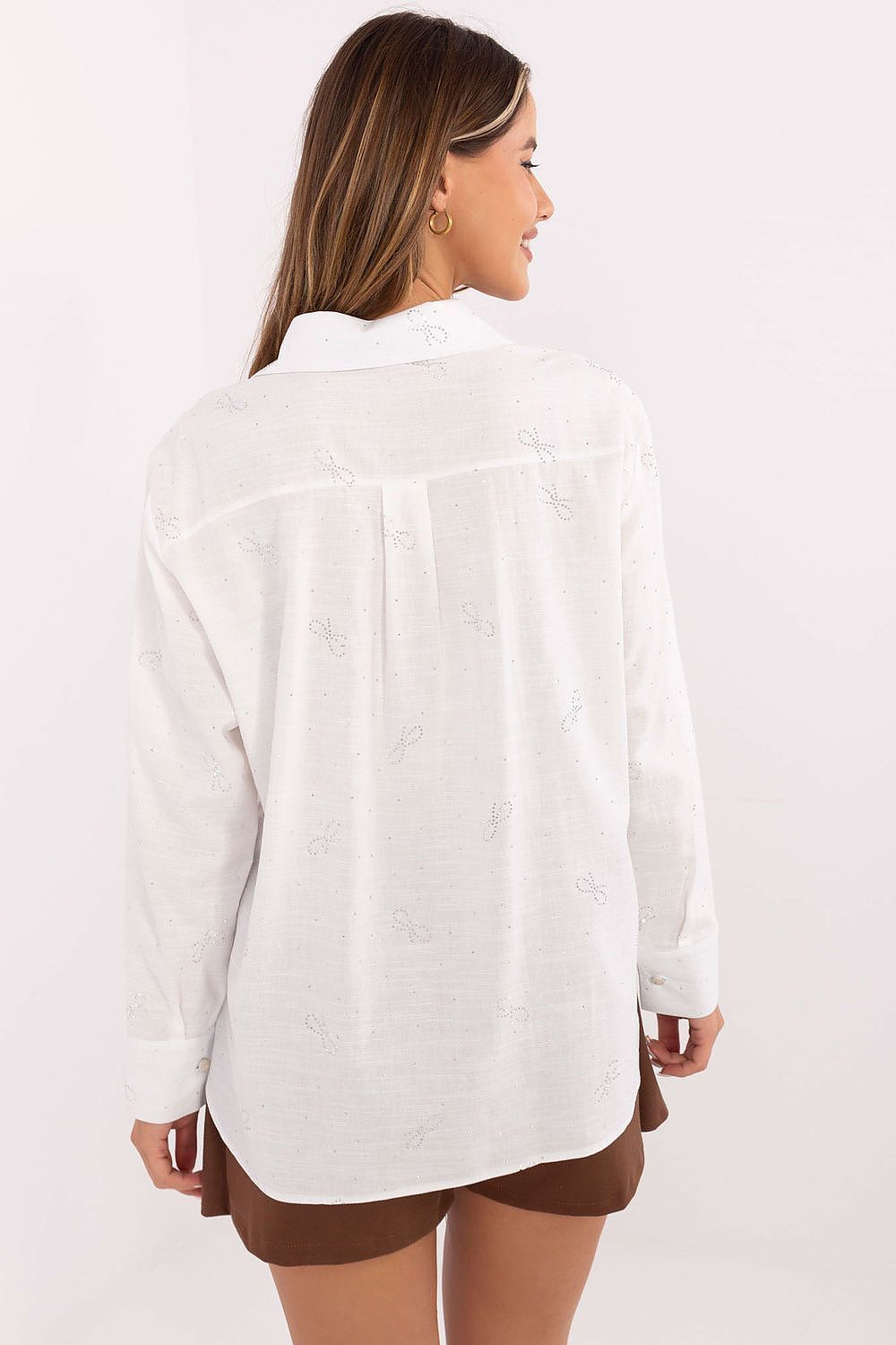 image-Lakerta Long Sleeve Shirt with Jet Stones