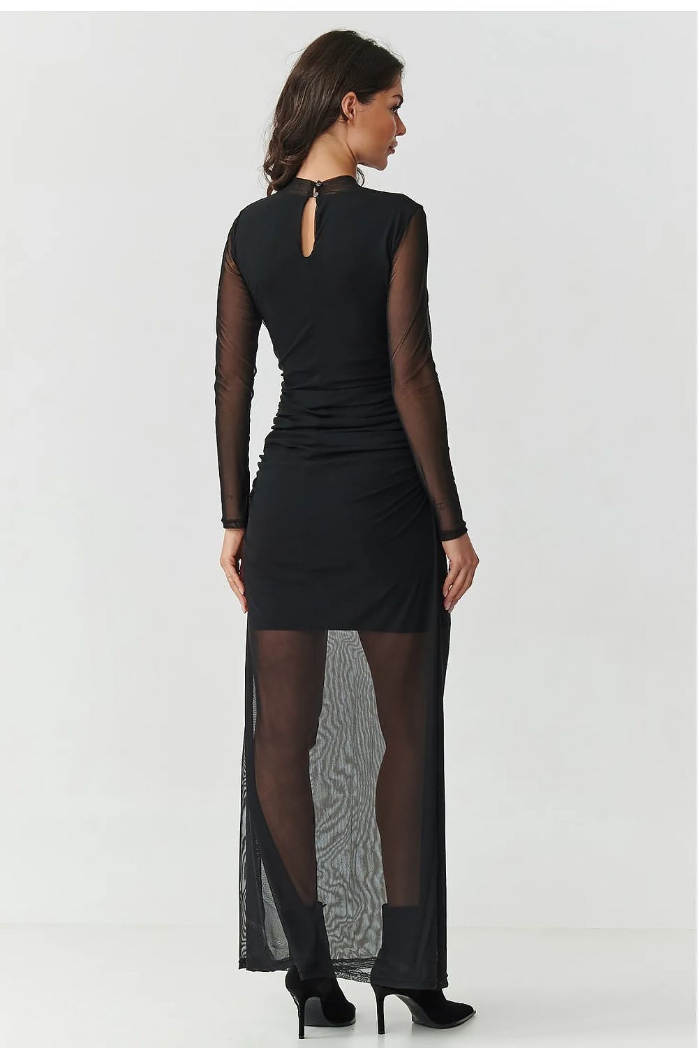 image-Evening Dress Makadamia Black Maxi Tulle 