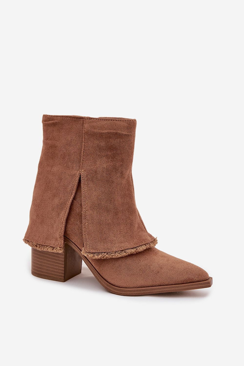 image-Women's Eco Suede Ankle Boots with Zipper