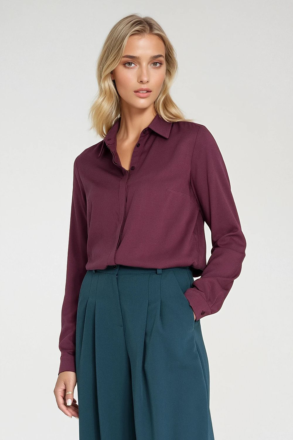 image-Nife Women's Long Sleeve Viscose Shirt