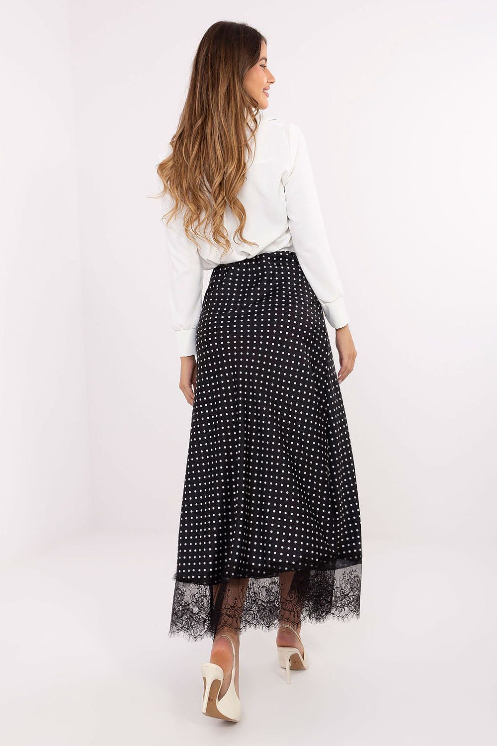 image-Rue Paris Polka Dot Midi Skirt