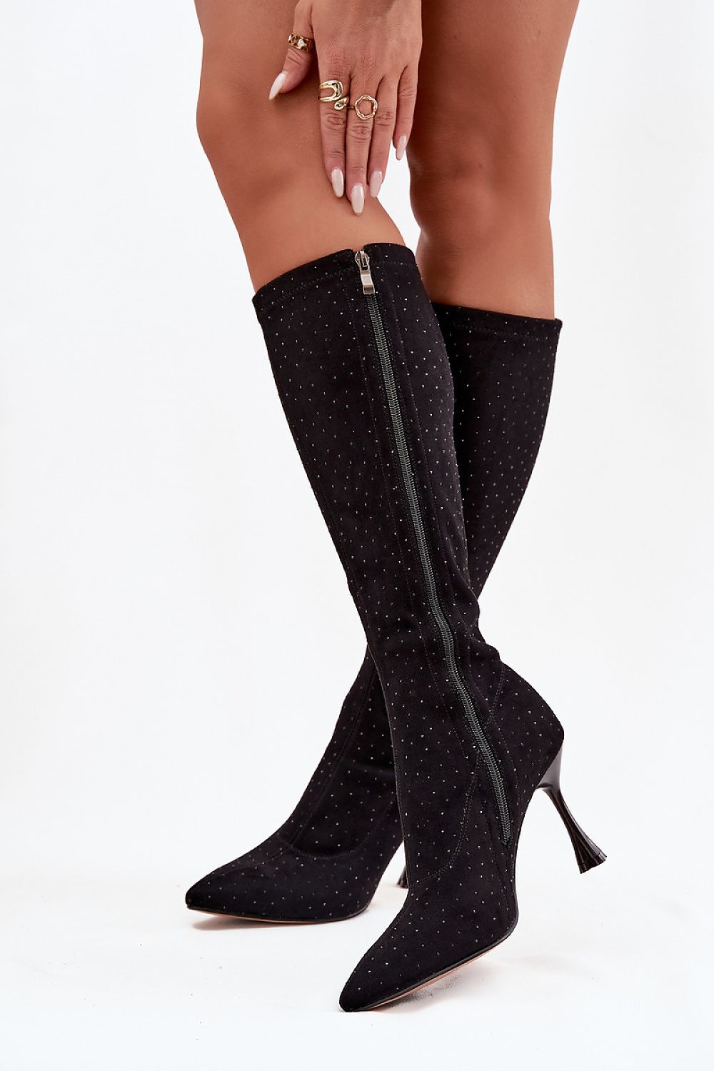 image-Women's Stiletto Heel Boots with Pointy Toe