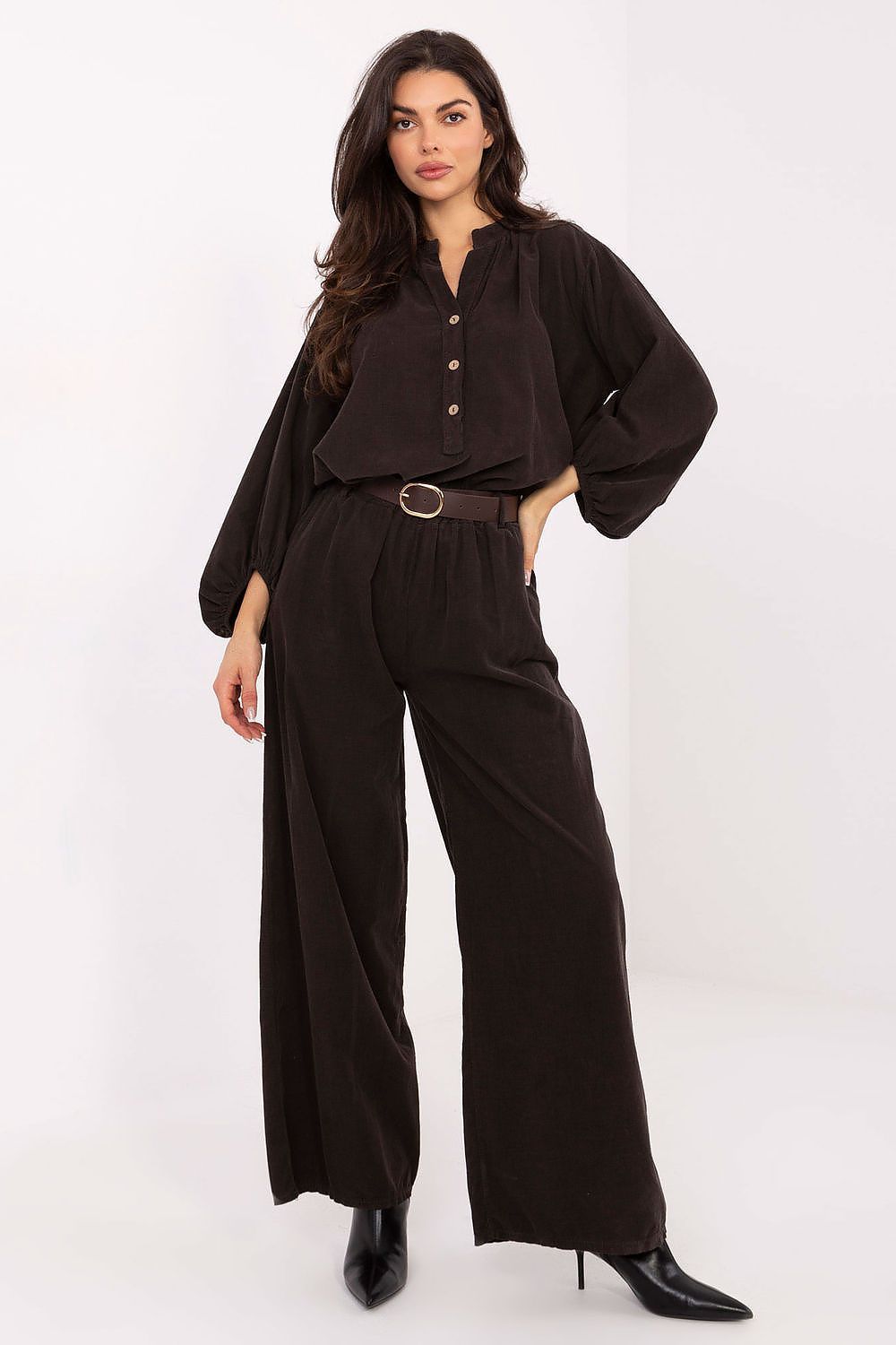 image-Blouse Italy Moda Long Sleeve Heart Neckline