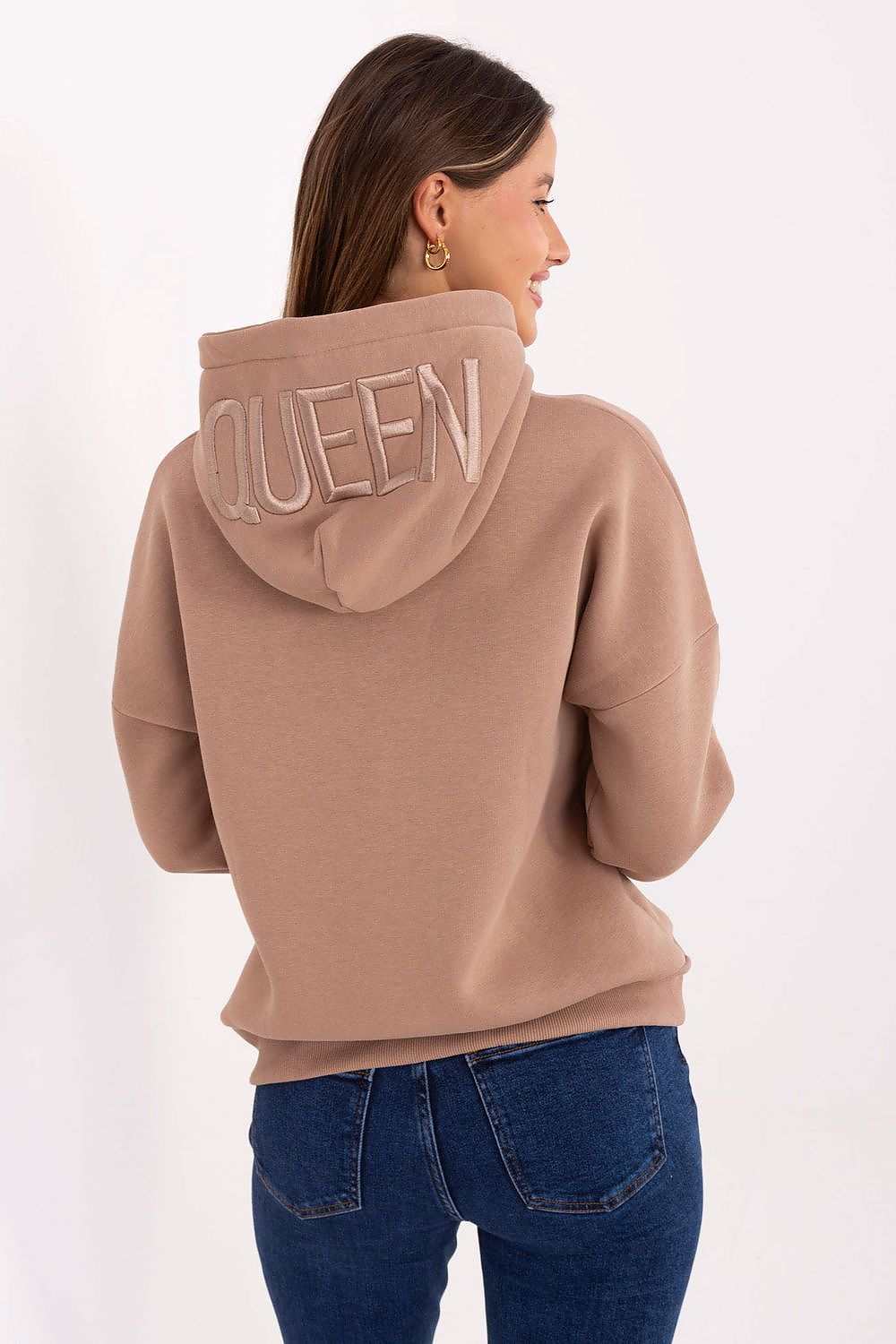 image-Women's Cotton Hoodie Sweatshirt with Printed Logo