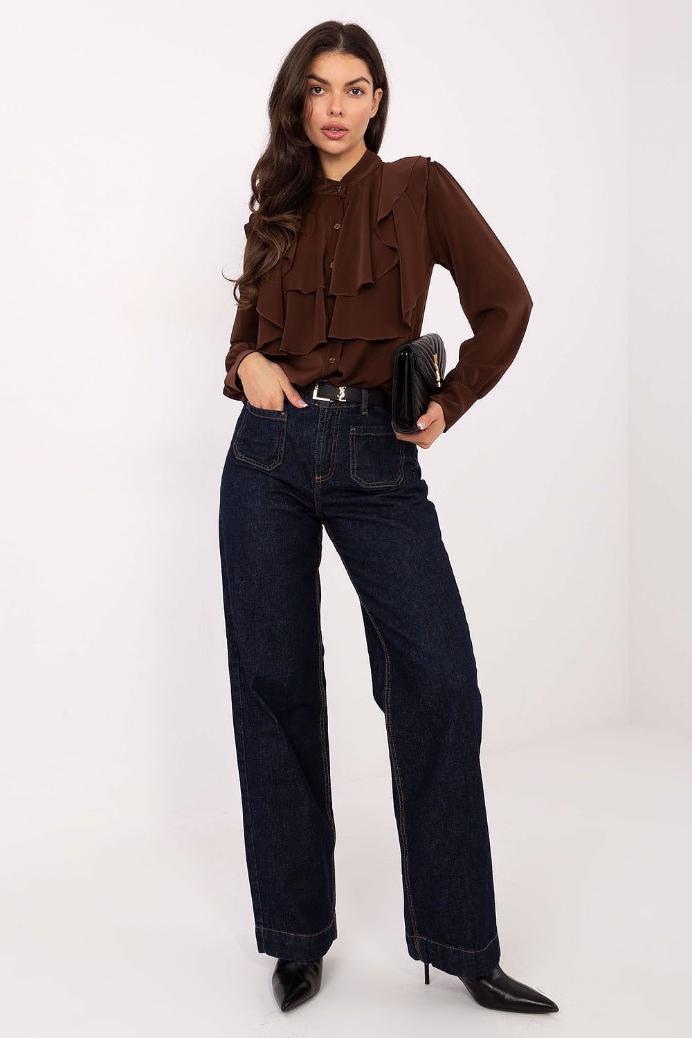 image-Women's Collarless Long Sleeve Shirt Rue Paris