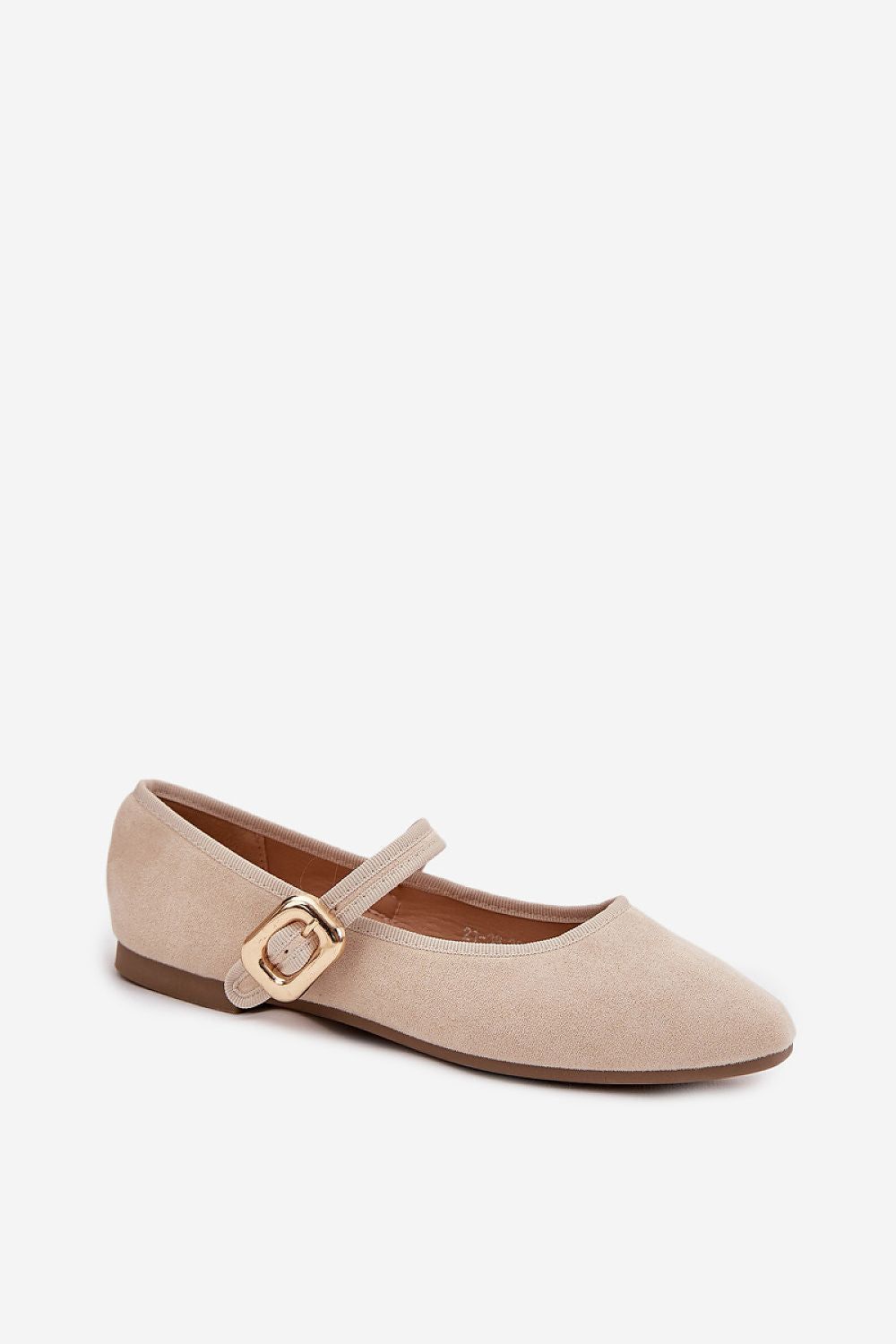 image-Women's Ballet Flats with Gold Buckle Strap