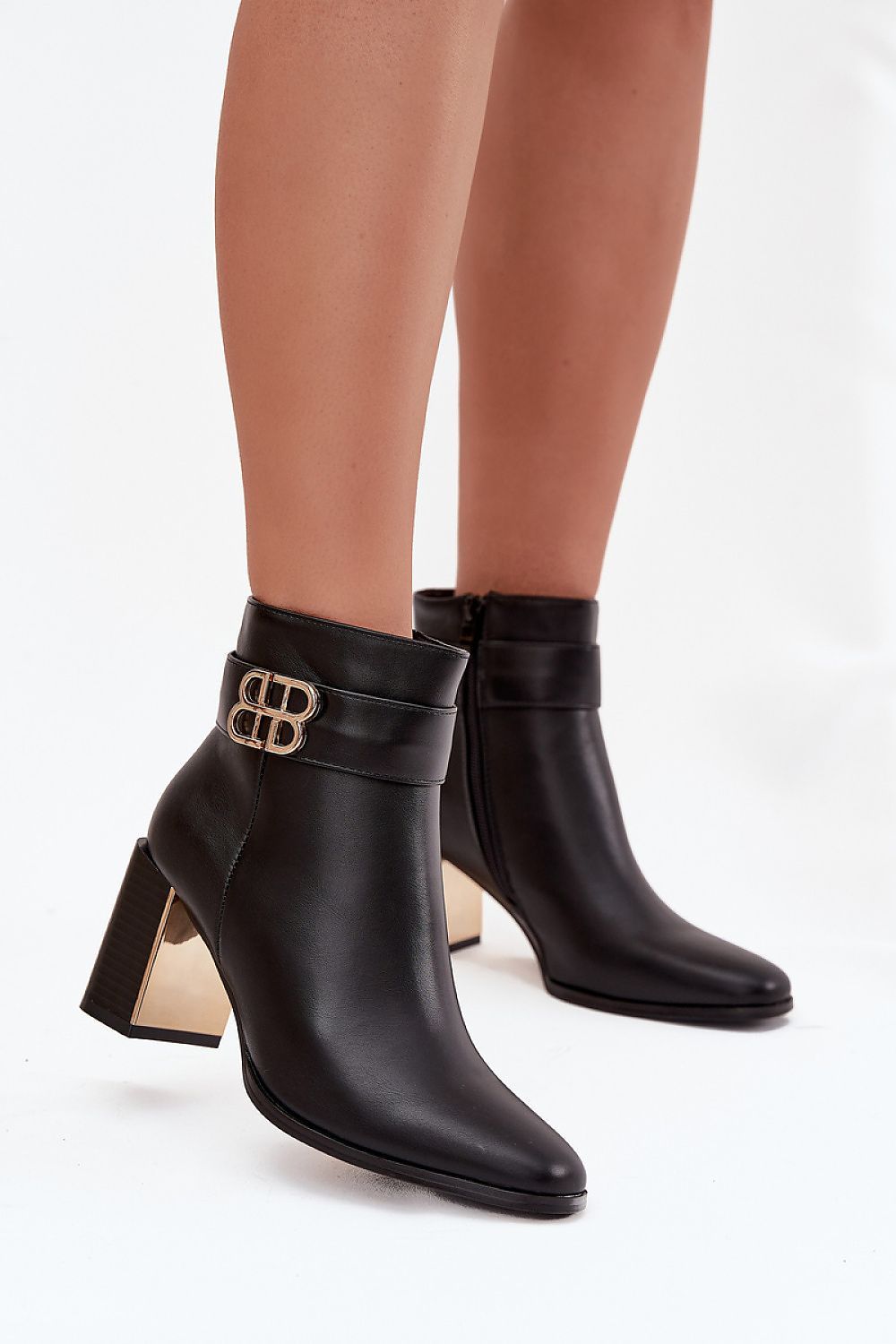 image-Women's Ankle Boots with Zipper, Eco Leather, Heel