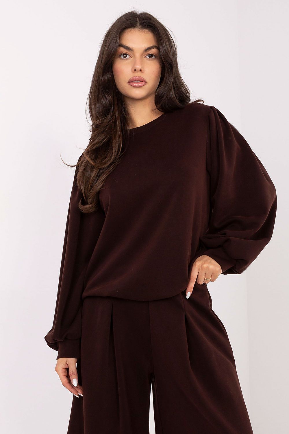 image-Women's Blouse with Puffy Sleeves 