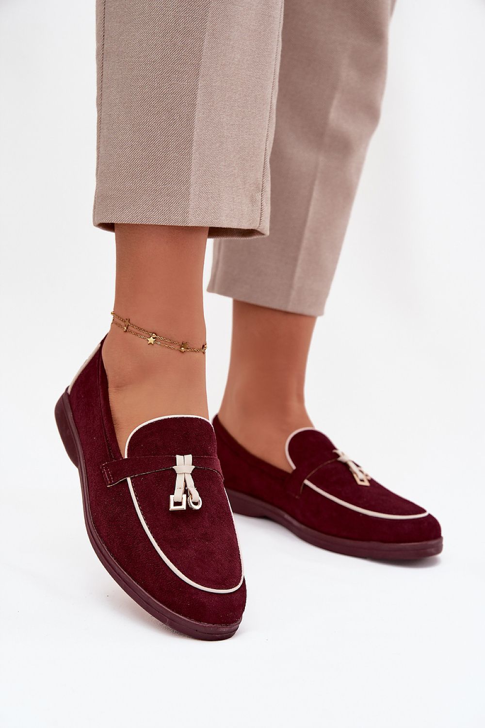 image-Women's Eco Suede Loafers - Flat Heel Mocassins