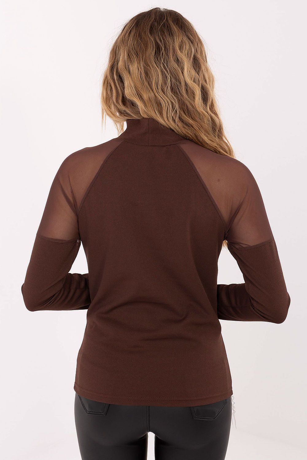 image-Blouse Rue Paris Mesh Shoulder