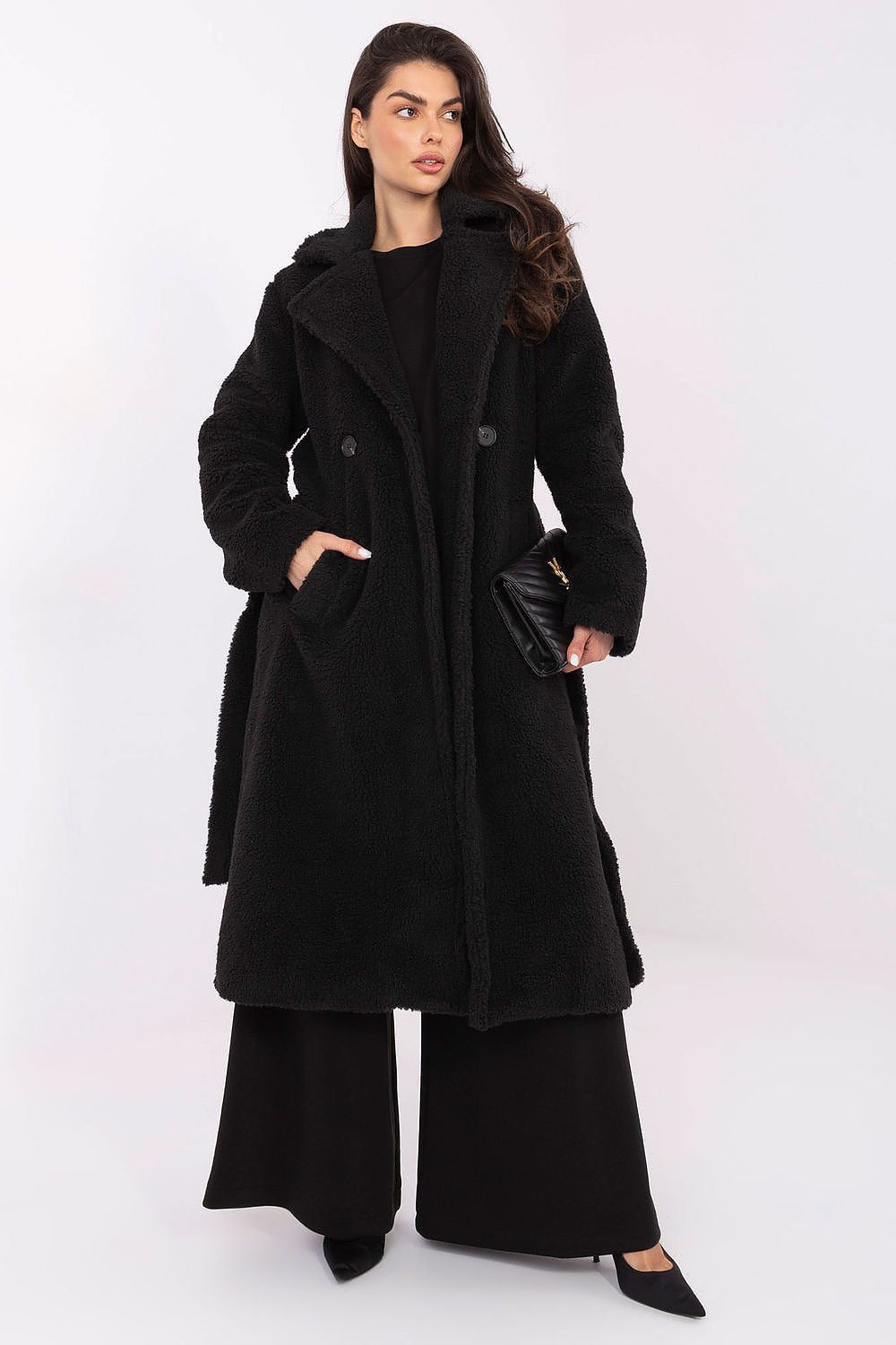 image-Women's Shearling Coat Knee-Length 