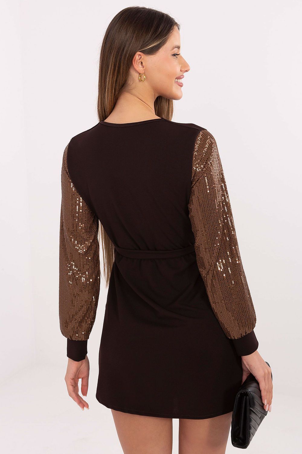 image-Italy Moda Pencil Mini Dress with Sequins