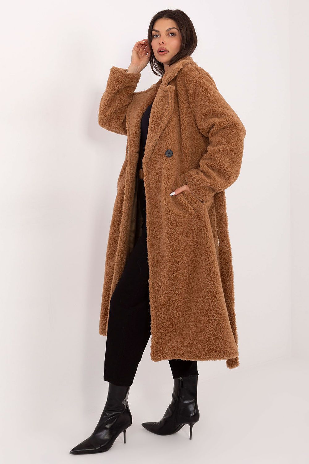 image-Women's Shearling Coat Knee-Length 