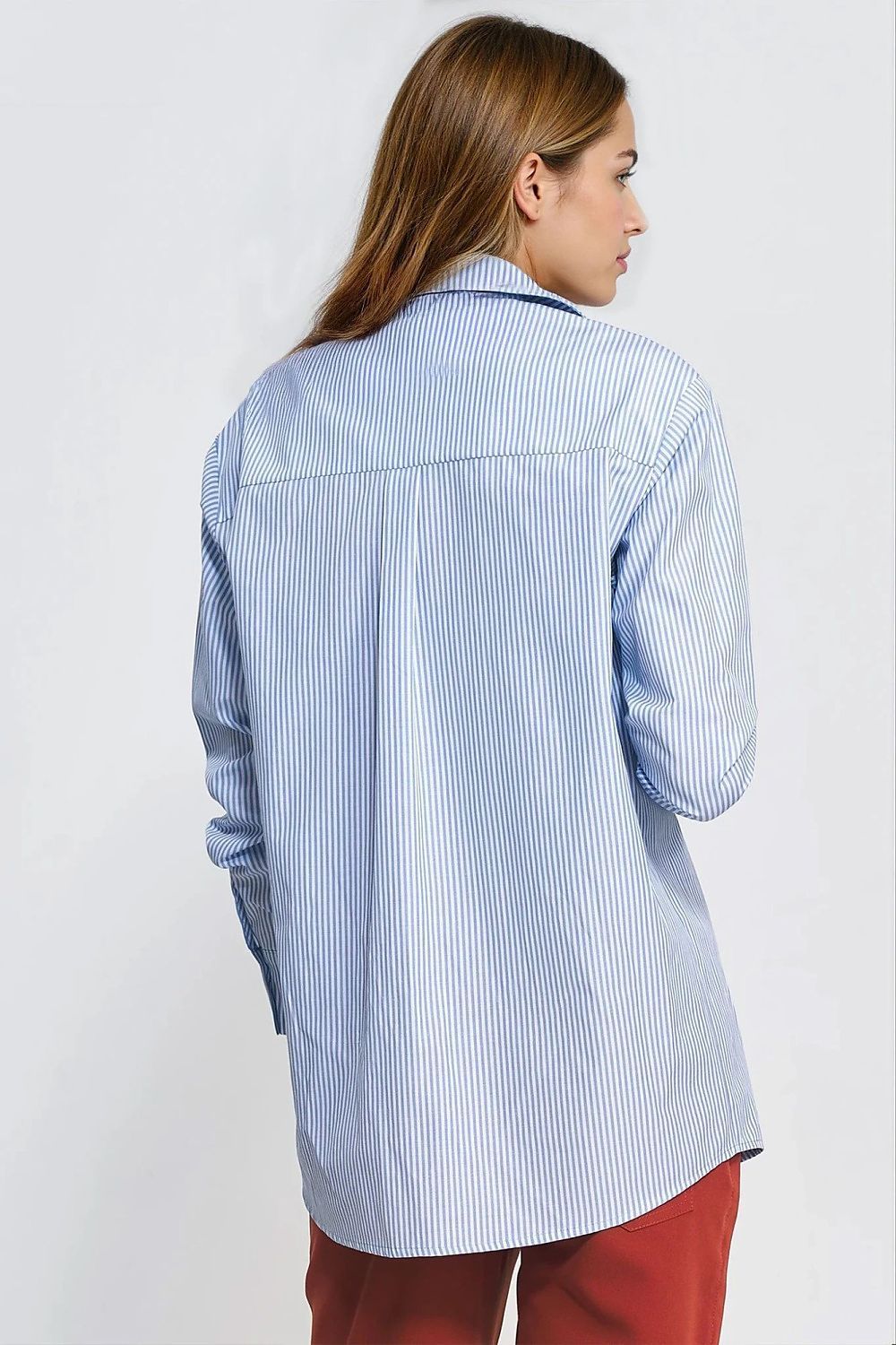 image-Nife Long Sleeve Striped Collar Shirt 