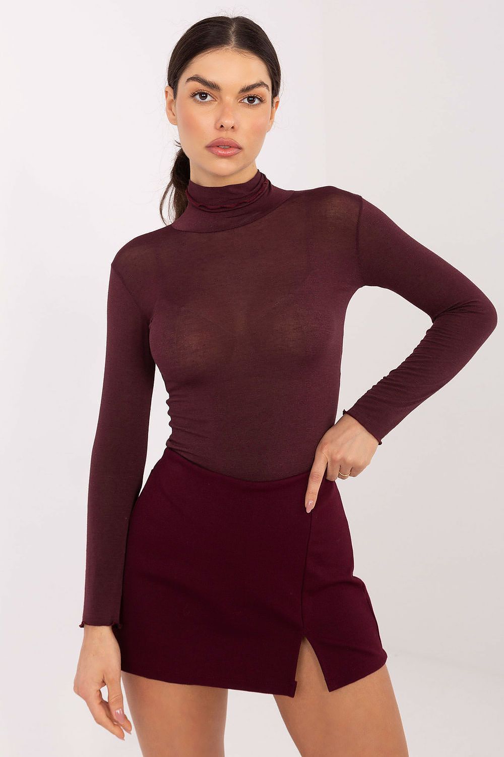 image-Blouse Italy Moda Turtleneck Viscose Blend