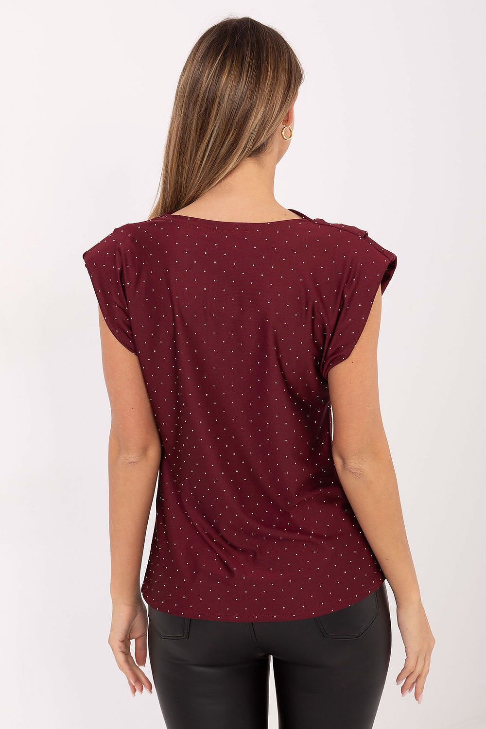 image-Women's Sleeveless Blouse with Jet Embellishment