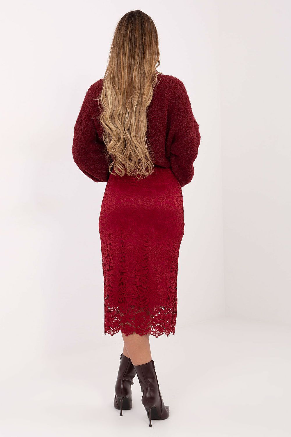 image-Skirt Italy Moda Lace Midi