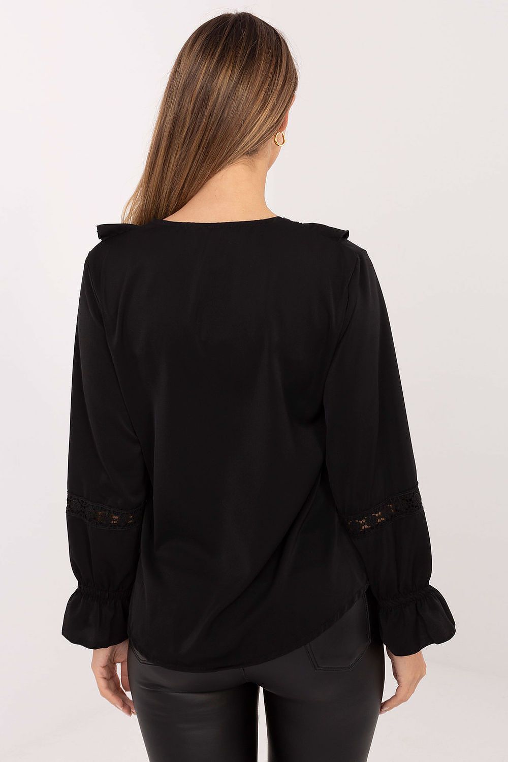 image-Women's Blouse Italy Moda V-Neck Long Sleeve Viscose