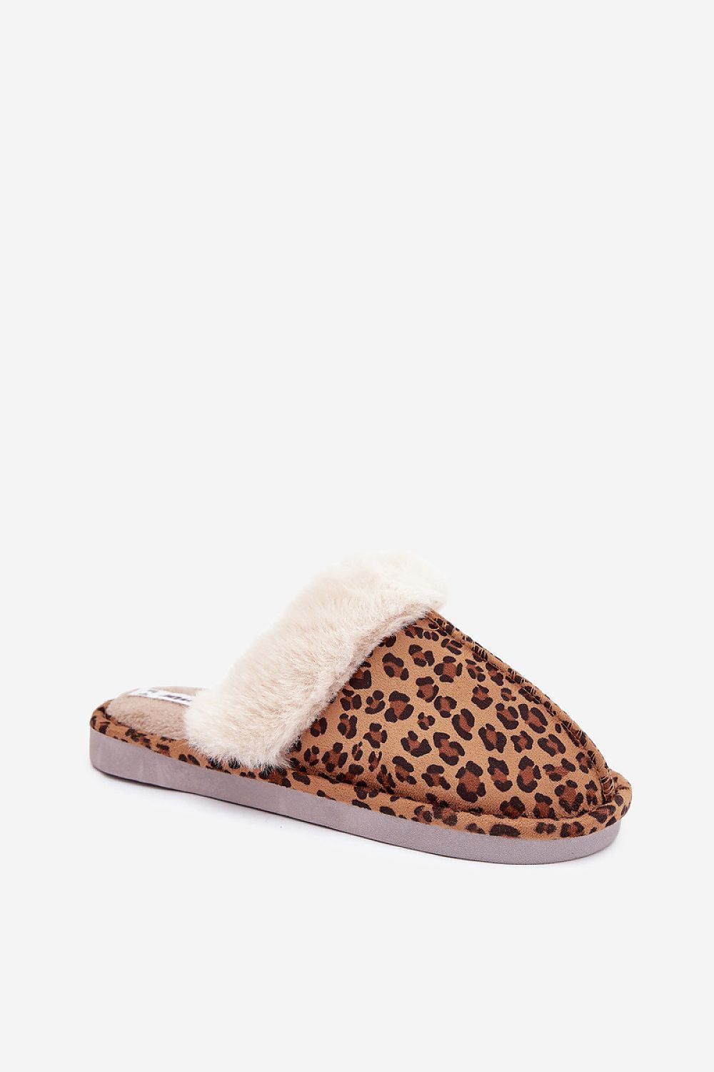 image-Women's Eco-Suede Slippers with Fur Lining