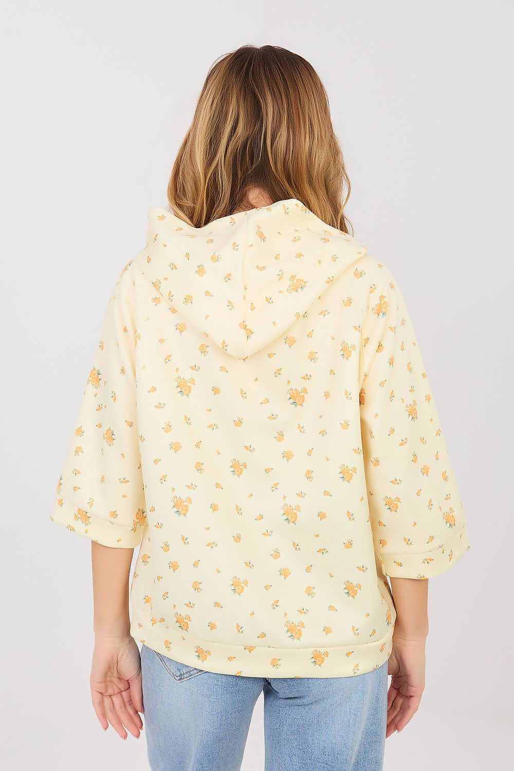 image-Women's Floral 3/4 Sleeve Sweatshirt - Italy Moda One Size