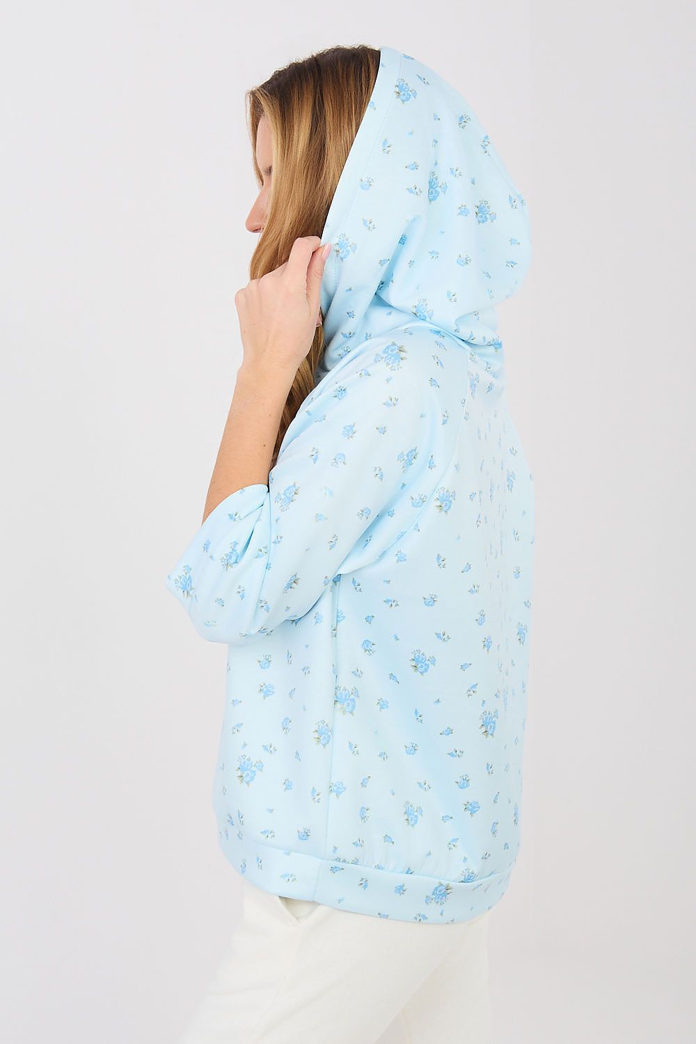 image-Women's Floral 3/4 Sleeve Sweatshirt - Italy Moda One Size