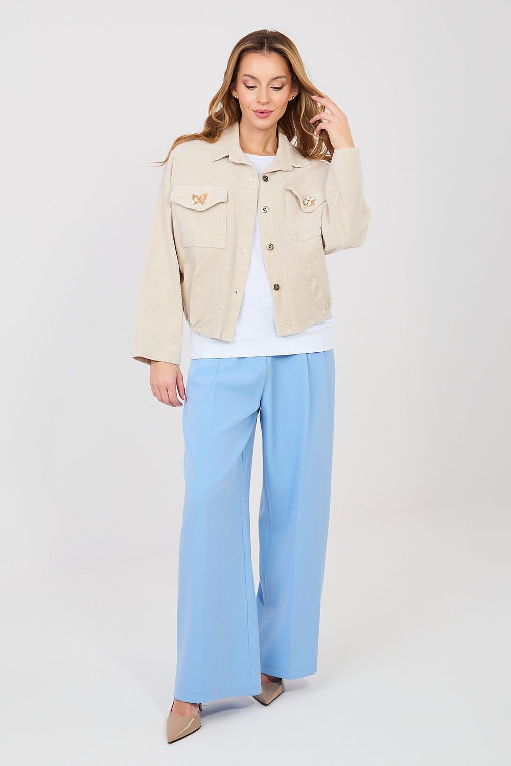image-Rue Paris Women's Corduroy Bomber Jacket - One Size Cotton 