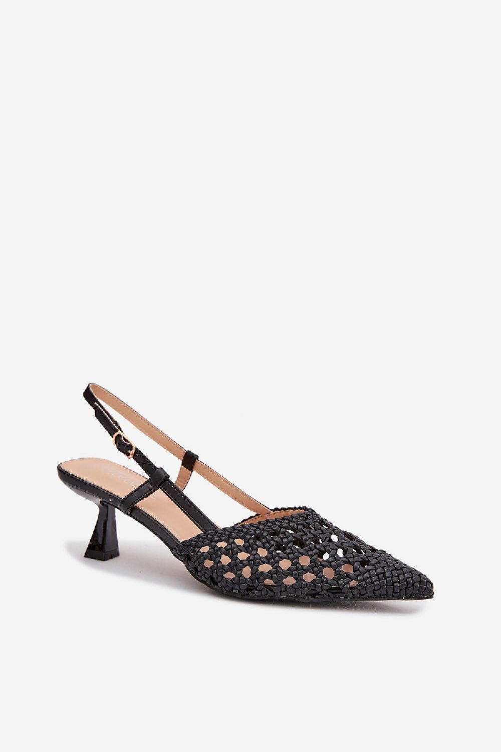 image-Women's Pointed Toe Heeled Sandals - Braided 6cm Heel