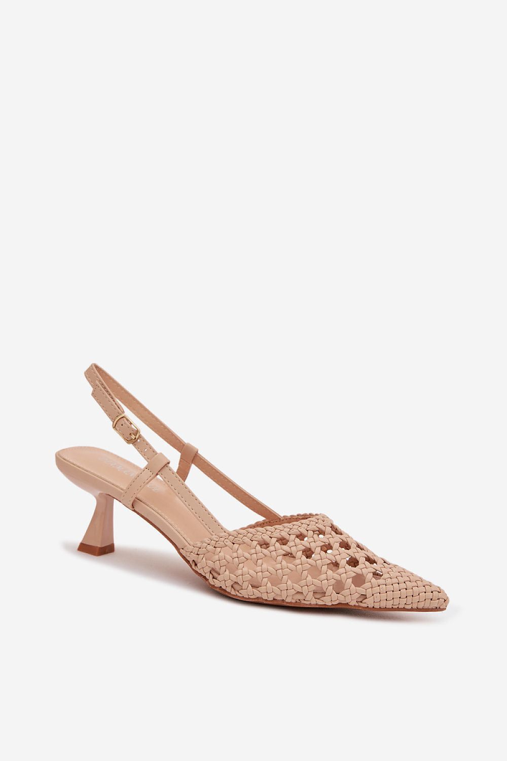 image-Women's Pointed Toe Heeled Sandals - Braided 6cm Heel