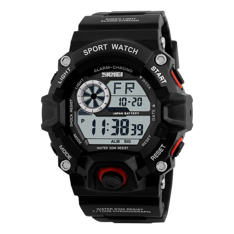 image-Waterproof Mountaineering Electronic Watch - 30M Dual GMT Display