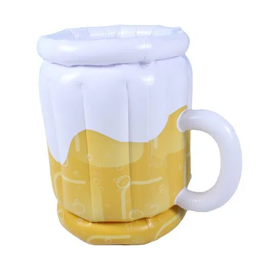 image-Inflatable Beer Mug Cooler - 44cm PVC Pool Drink Float