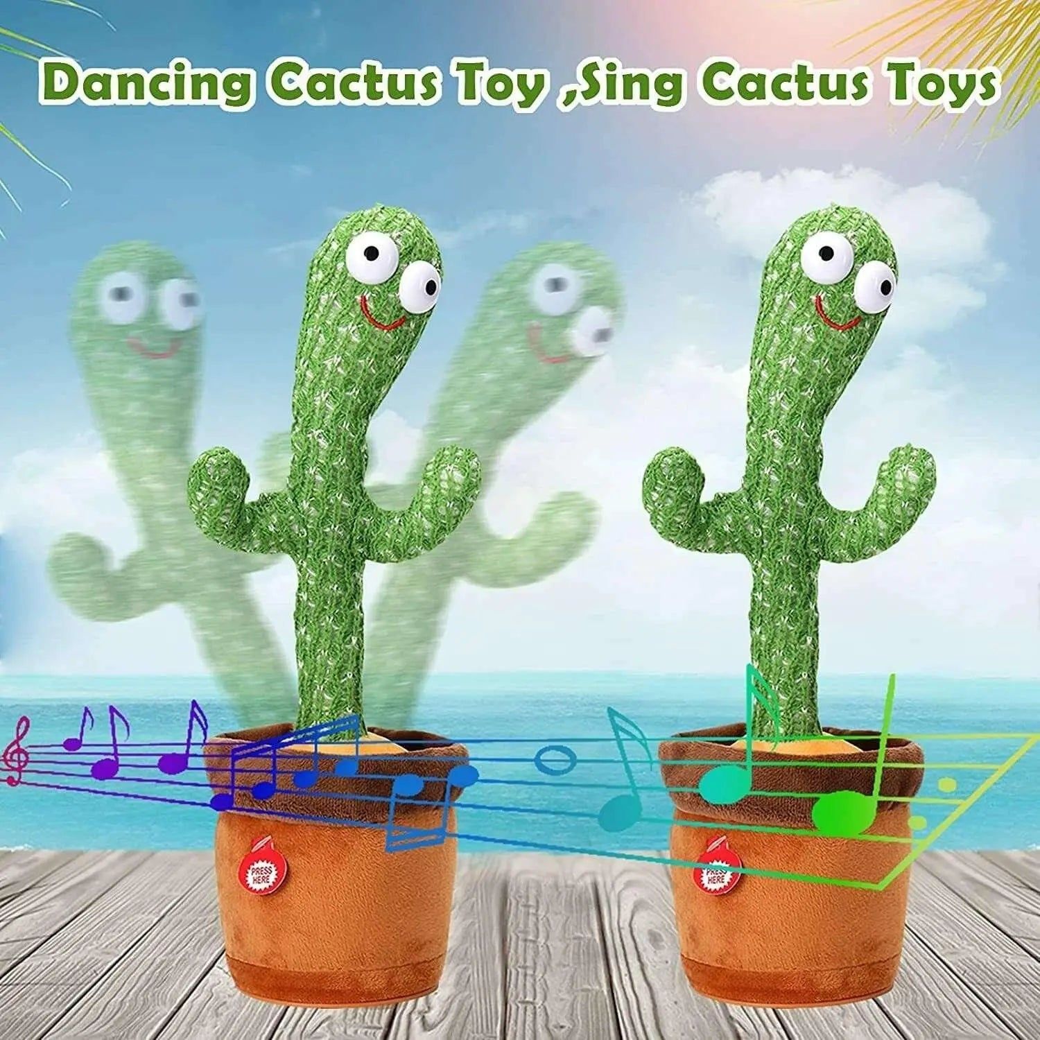 image-Dancing Cactus Repeat Talking Toy with Music & Lights