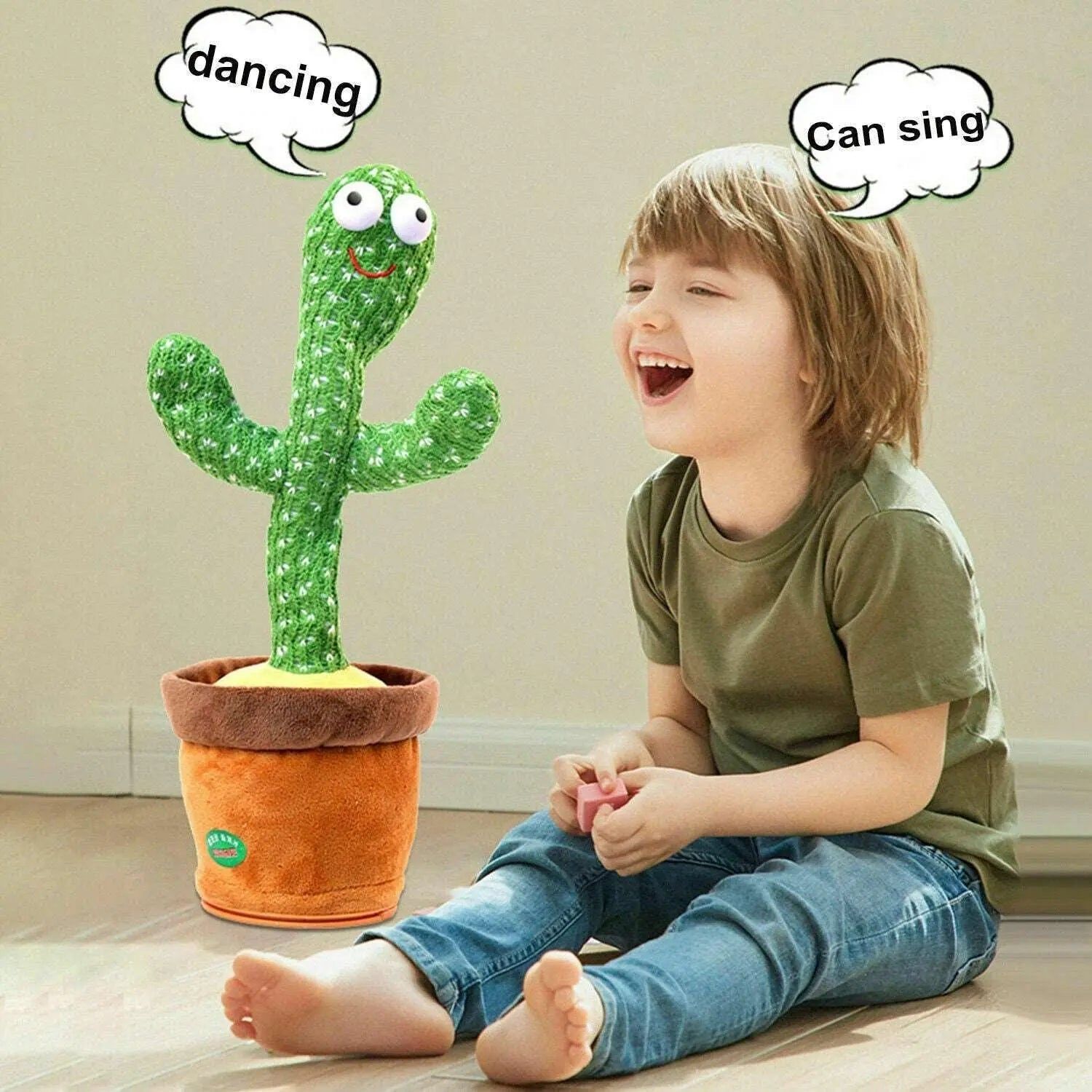 image-Dancing Cactus Repeat Talking Toy with Music & Lights
