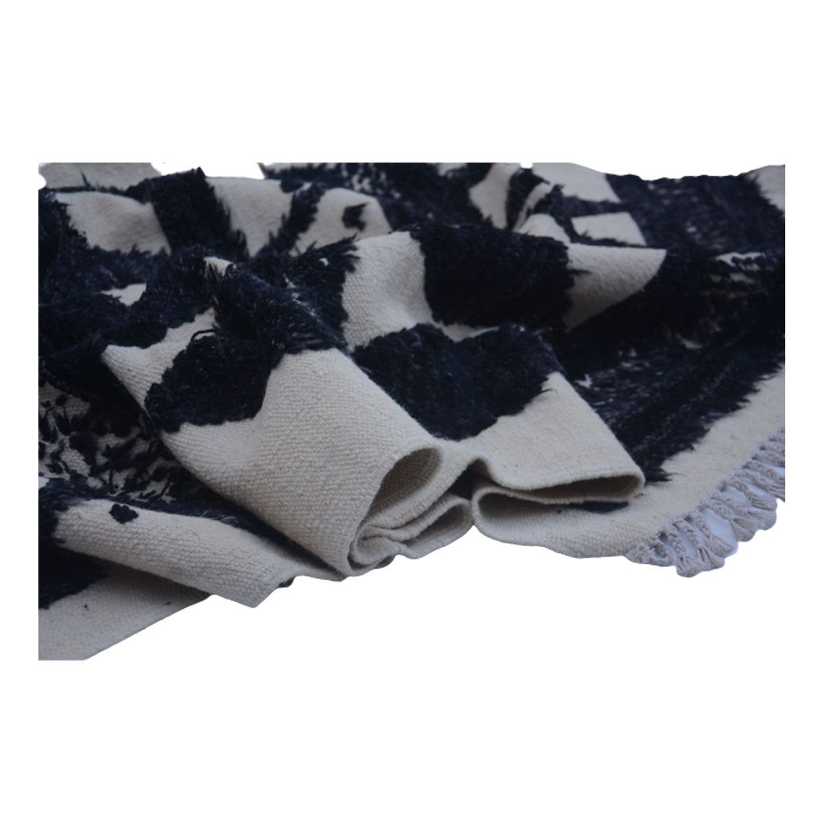 image-Ikat Nomadic Quill Gray Handwoven Wool Kilim Rug 