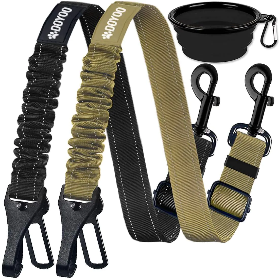 image-2-Pack Adjustable Dog Car Seat Belt - Elastic & Reflective